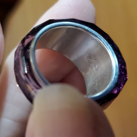 Vintage 1998 Swarovski Nirvana Crystal Ring 55 purple - Picture 2 of 4